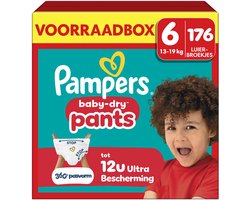 Pampers Baby-Dry Pants Maat 6 - 176 Luierbroekjes - 13kg-19kg - Voorraadbox