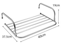 Droogrek inklapbaar - droogrek hangend - Wasrek voor binnen - Verstelbaar wasrek - Wasrek voor balkon - Uitschuifbaar wasrek - Wit - Roestvrij staal - 40*37,5*19 cm