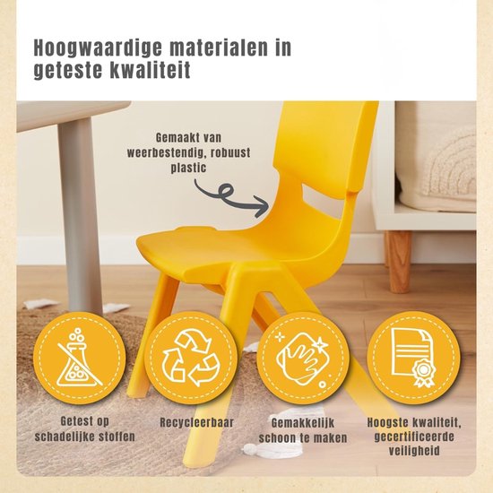 Quvo® Peuterstoel - Kinderstoel - Peuter Stoel - tot 80 kg - Geel - 34cm x 36cm x 51cm van quvo — afbeelding 2