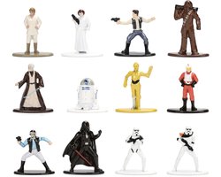 Jada - Speelfiguur Disney -Star Wars 12 Pack nanofiguren - Han solo - Leya - Luke Skywalker - Obi wan Kenobi - C3PO - R2D2 - Chewbacca - Stormtrooper - Darth Vader - Rebel pilot