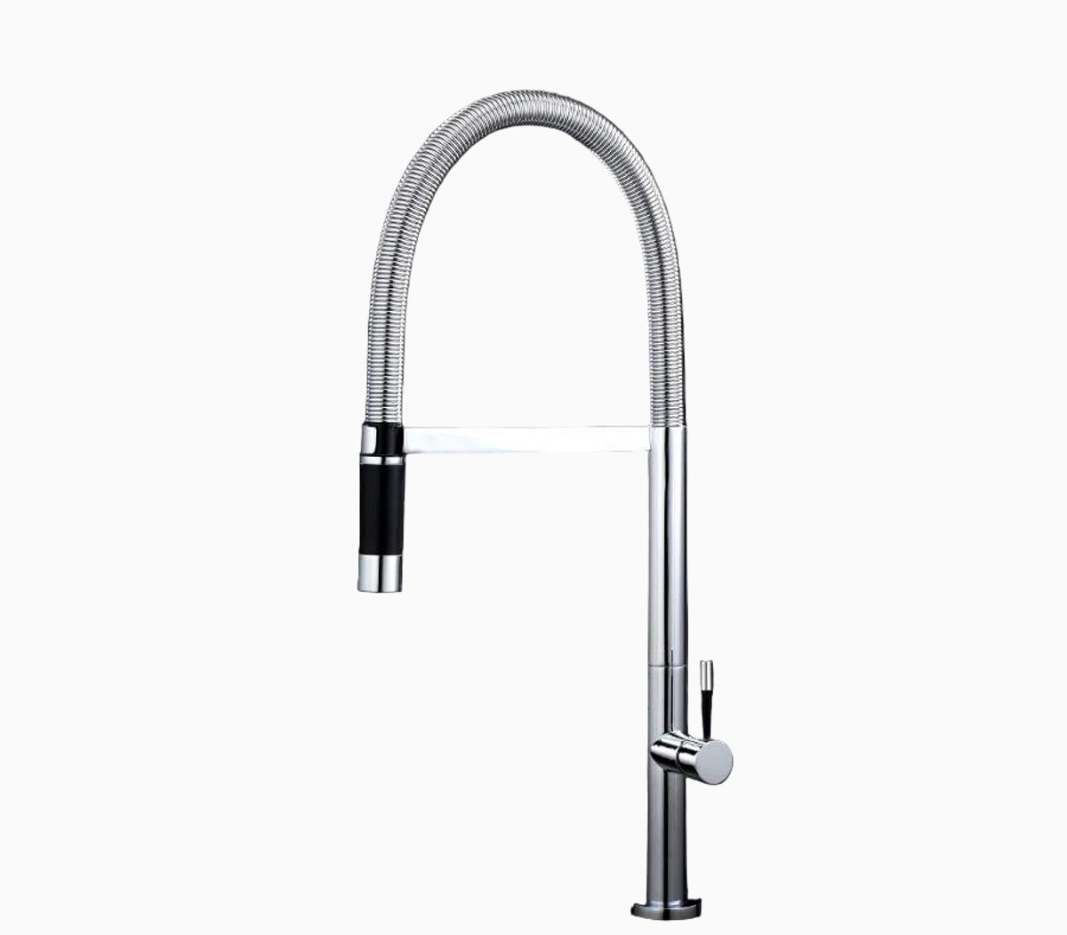 Hudor Keukenkraan met Uittrekbare Uitloop - Messing Chromé 205 - Draaibare Sproeikop - Waterbesparend - Erymanthe Collectie