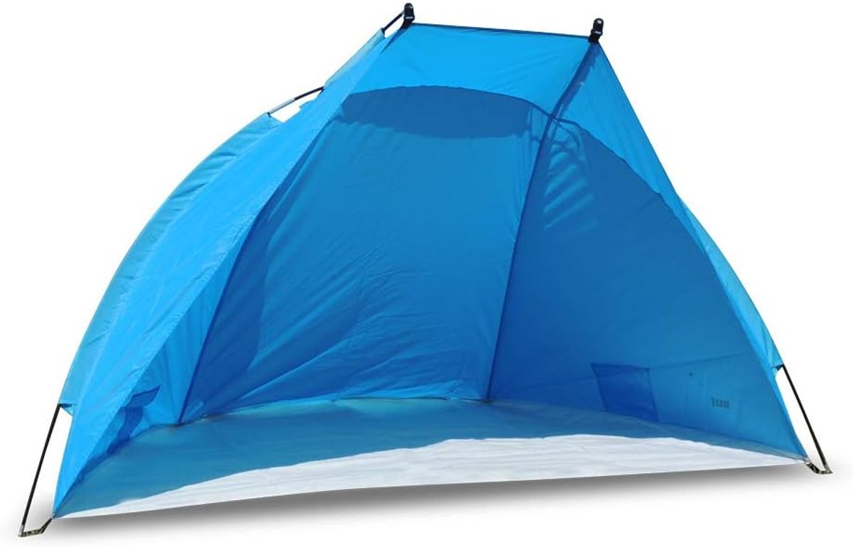 Strandschelptent UV 80 - Lichtgewicht Strandtent voor Strand, Camping en Tuin - Pop-up Zonnescherm - Compact Opvouwbaar - Blauw