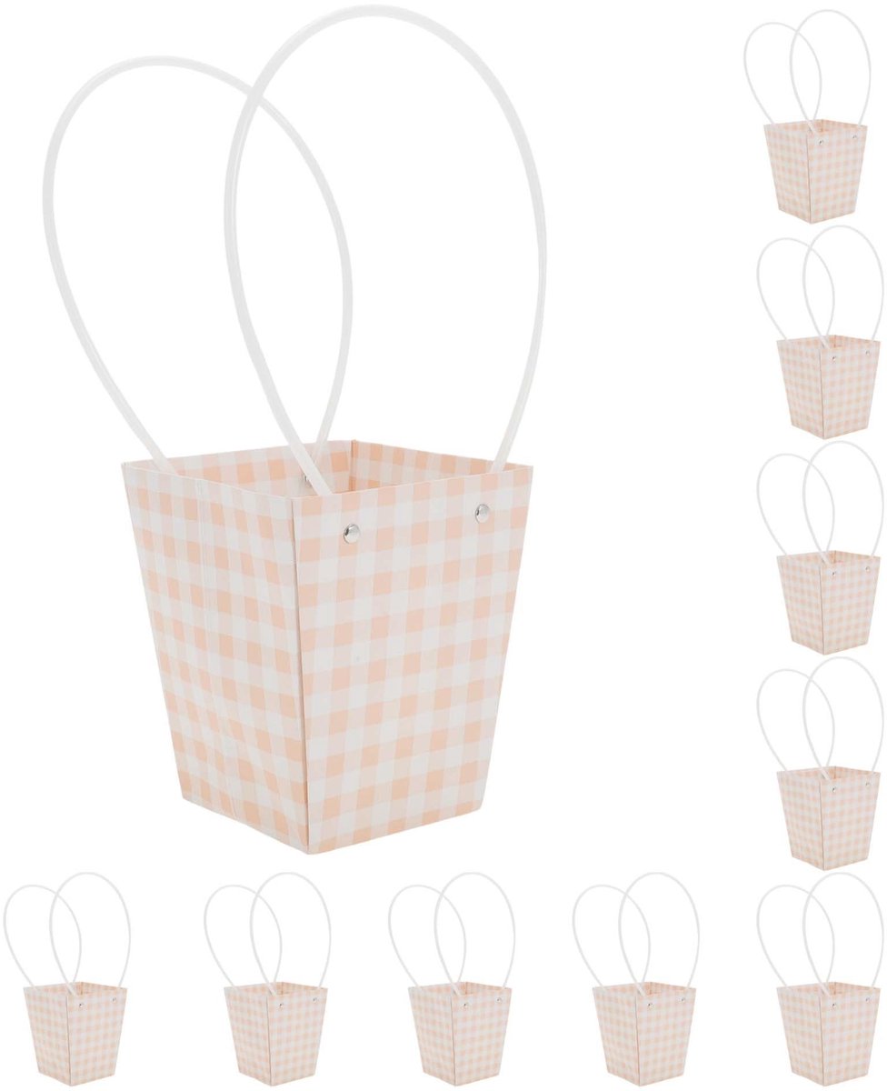 Dailygoods- Boeketten met Handvat - 10 Geschenktassen - Geschenkzakjes Transparant - Duurzaam - Herbruikbaar - Ideaal voor Verschillende Gelegenheden