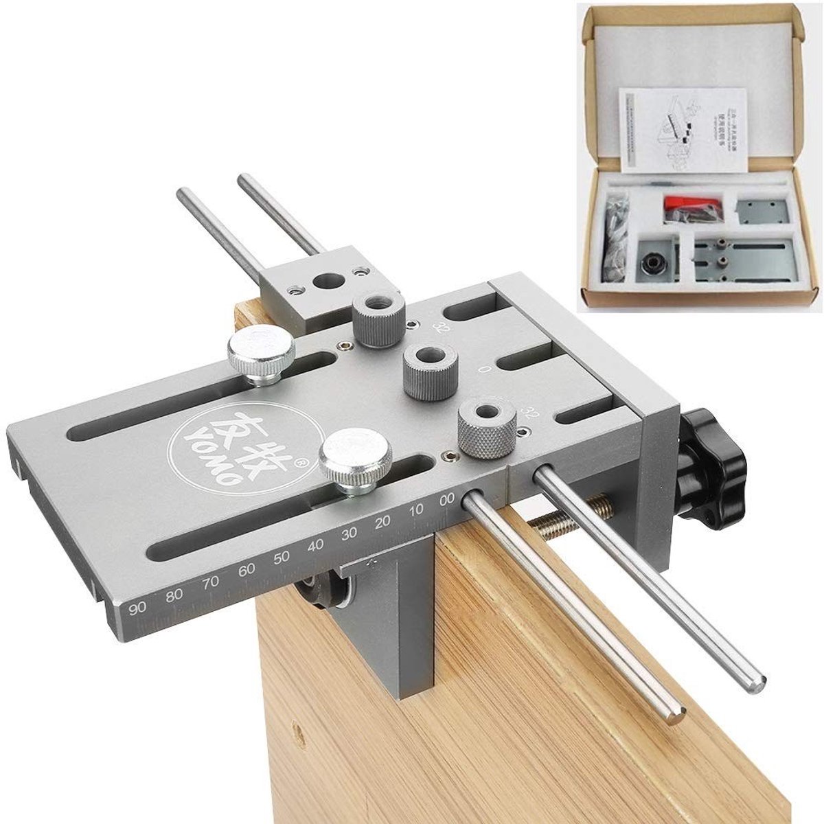 Dailygoods- Boorgids 3-in-1 Set - 6/8/10mm Boorhuls - Aluminium Behuizing - Verstelbaar - Hoge Precisie - Duurzaam Gereedschap - Boorgeleider