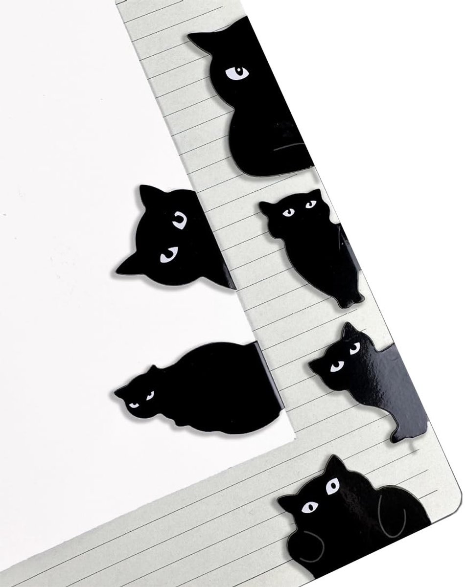 Dailygoods- Boekenleggers 6 stuks - Magnetische Kattenbladwijzers - Bladwijzers - Cadeau voor Boekenliefhebbers - Hoogwaardige Magneten - Sterk Magnetisme