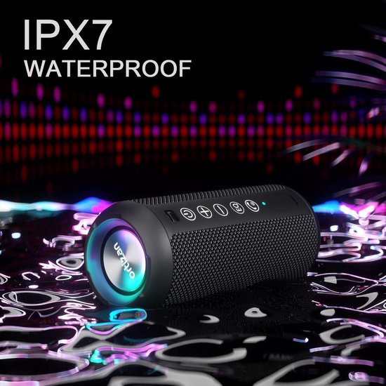 Bluetooth-luidspreker - waterdicht - draagbaar - draadloos - met ledlicht - 24 W stereogeluid en 30 uur speeltijd - 20 meter bluetooth-bereik - mini-luidsprekers - TF-kaart en AUX — afbeelding 3