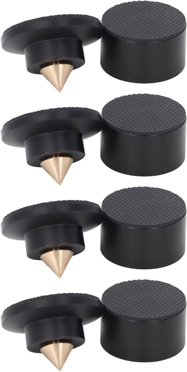 Hoge kwaliteit luidspreker isolatie voeten, 4 stuks dempende spikes voor luidsprekers met antislip matten, schokabsorberende pads voor optimale geluidsweergave en stabiliteit