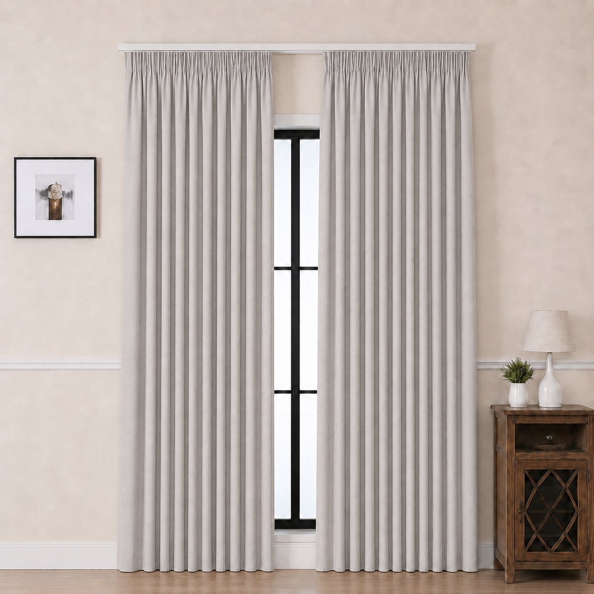 Kant en klare Gordijnen met Haken (Potloodplooi) – 99% Verduisterend – 132x175 CM – Grijs – Everyday Elegance Premium