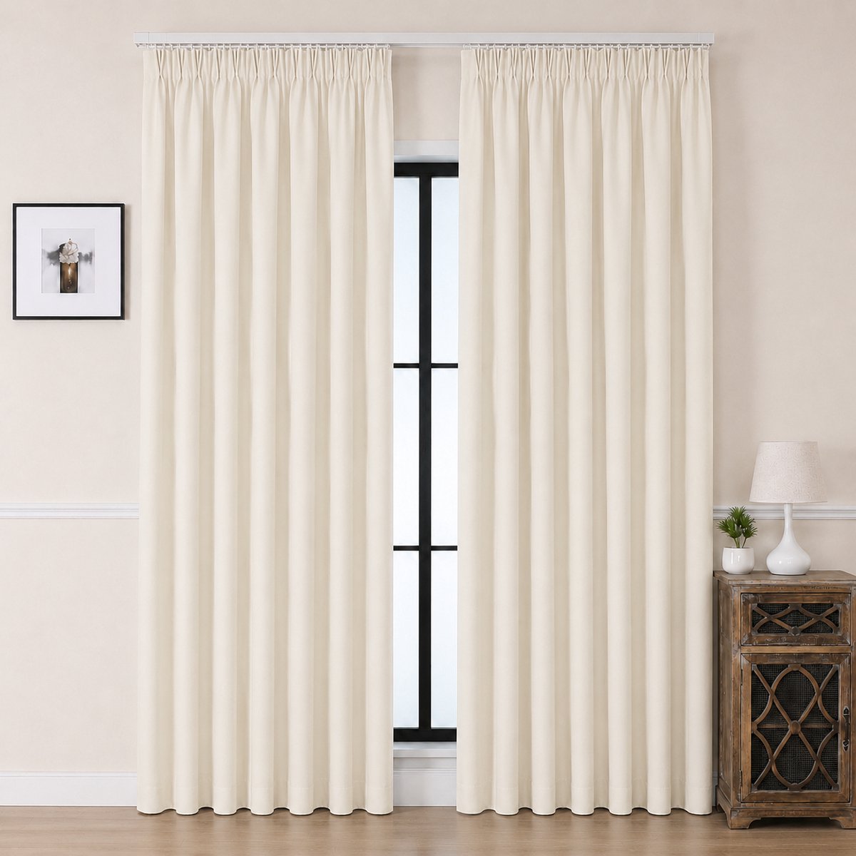 Kant en klare Gordijnen met Haken (Potloodplooi) – 99% Verduisterend – 132x300 CM – Ivoor – Everyday Elegance Premium