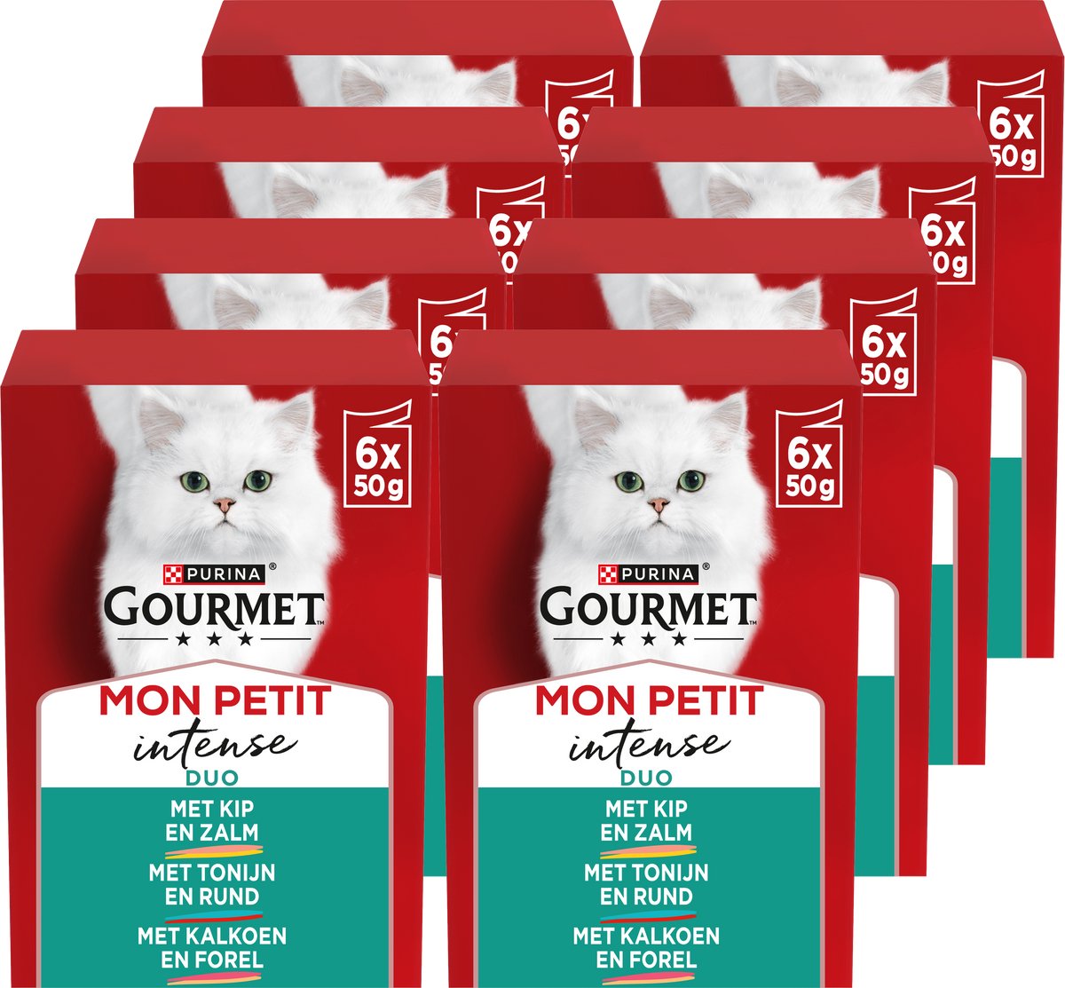 Gourmet Gourmet Mon Petit Intense - Kattenvoer Natvoer - Vis/Vlees - 48 x 50 g