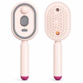 Stoom Stijltang - Elektrische Stoomborstel met Waternevel Spray & Antistatische Trilfunctie - Multifunctionele Stoomkam en Massageborstel tegen Pluizig Haar - Haarborstel Cadeau voor Vrouwen & Meisjes - Draadloos & Oplaadbaar-roze