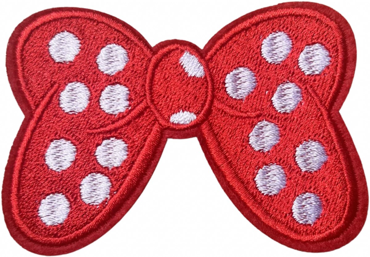 Strik Rood Wit strijkapplicatie strijk embleem - patch - patches - stof & strijk applicatie [carnaval]