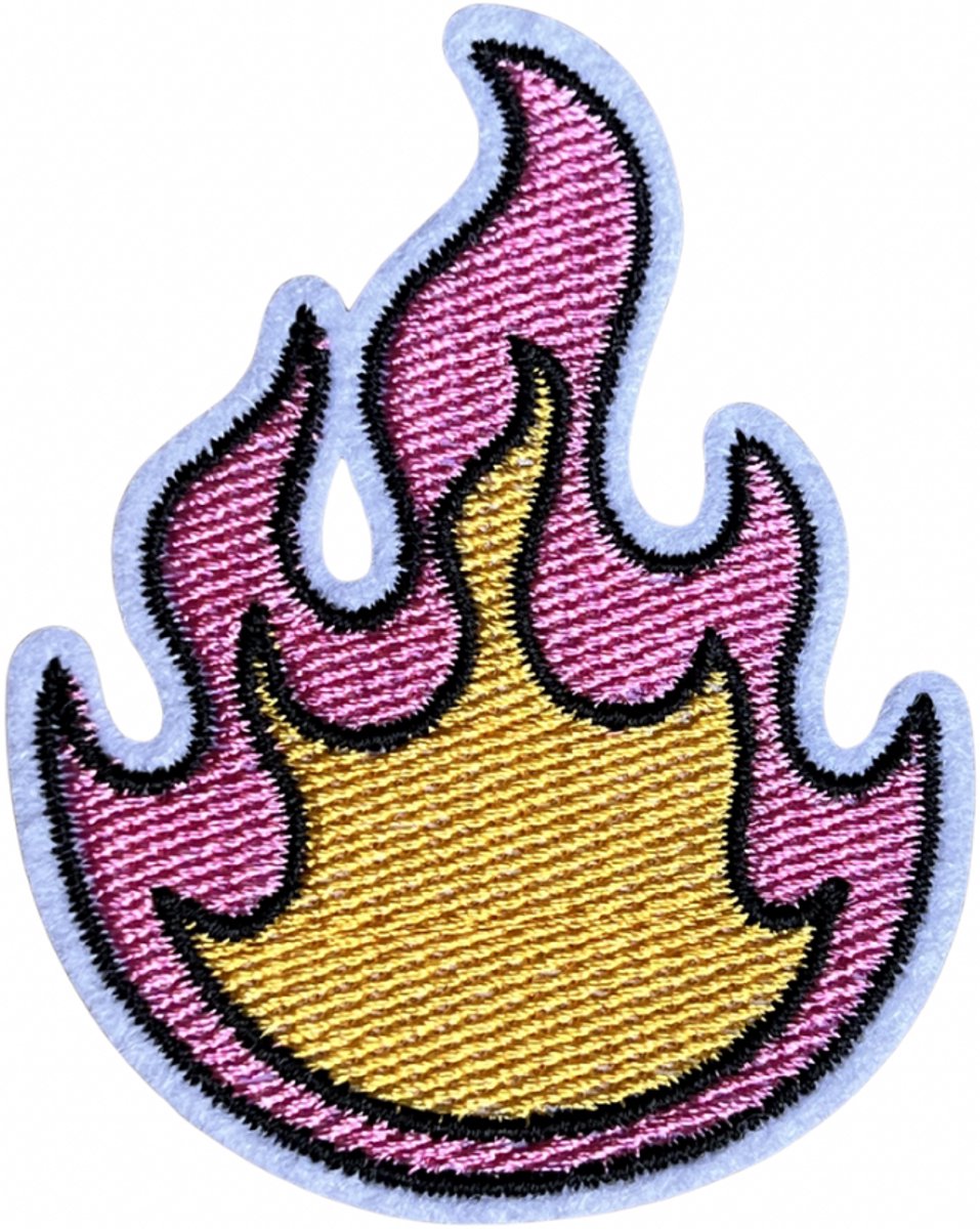 Vuur en Vlam Pastel strijkapplicatie strijk embleem - patch - patches - stof & strijk applicatie [Carnaval]