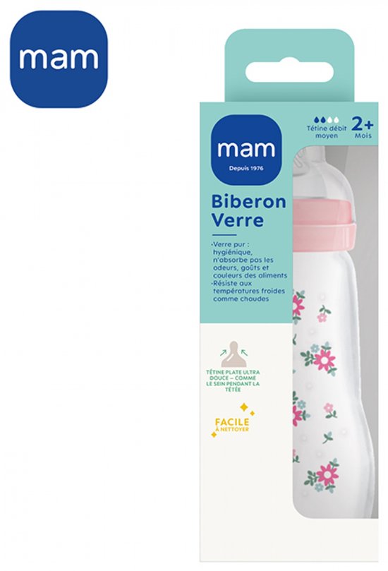 MAM-glazen fles - 260 ml - 0 tot 6 maanden - Speenstroom 2 - Roze — afbeelding 5