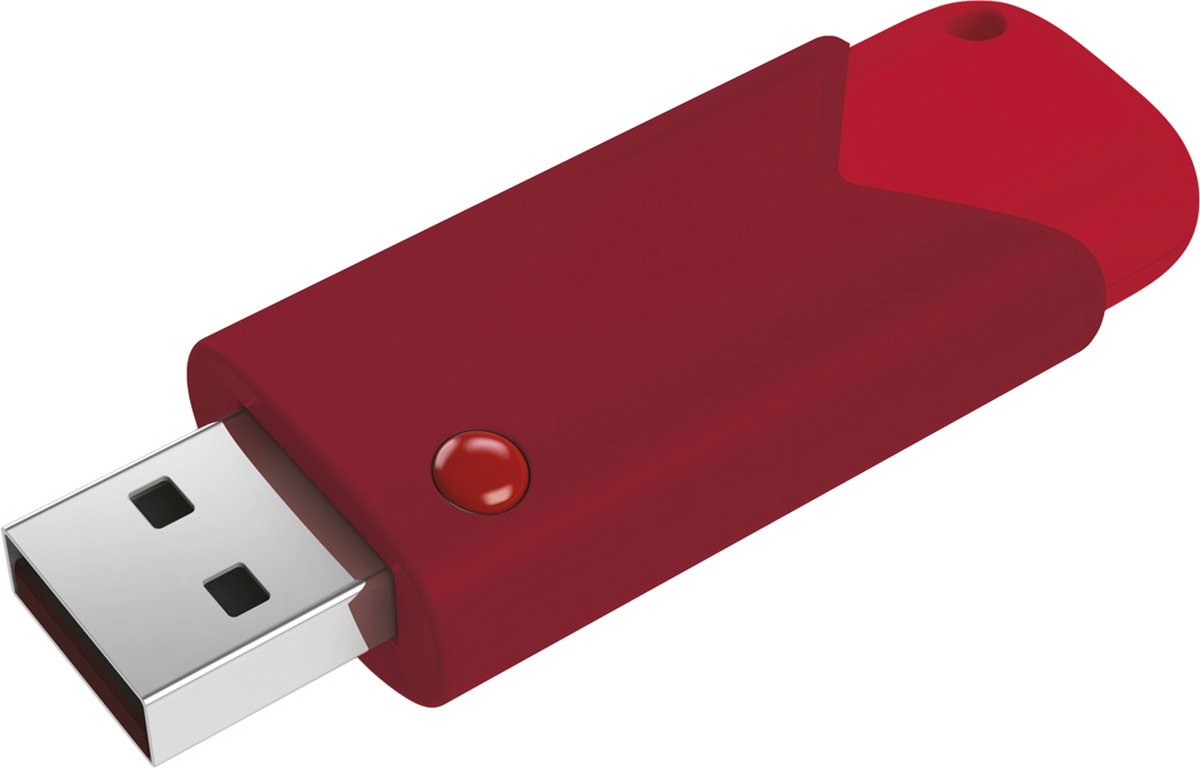 EMTEC II Click Fast B100 Flash Drive - 256 GB - USB Stick - USB 3.2 - Inclusief Secure software - Schuifbaar - Rood