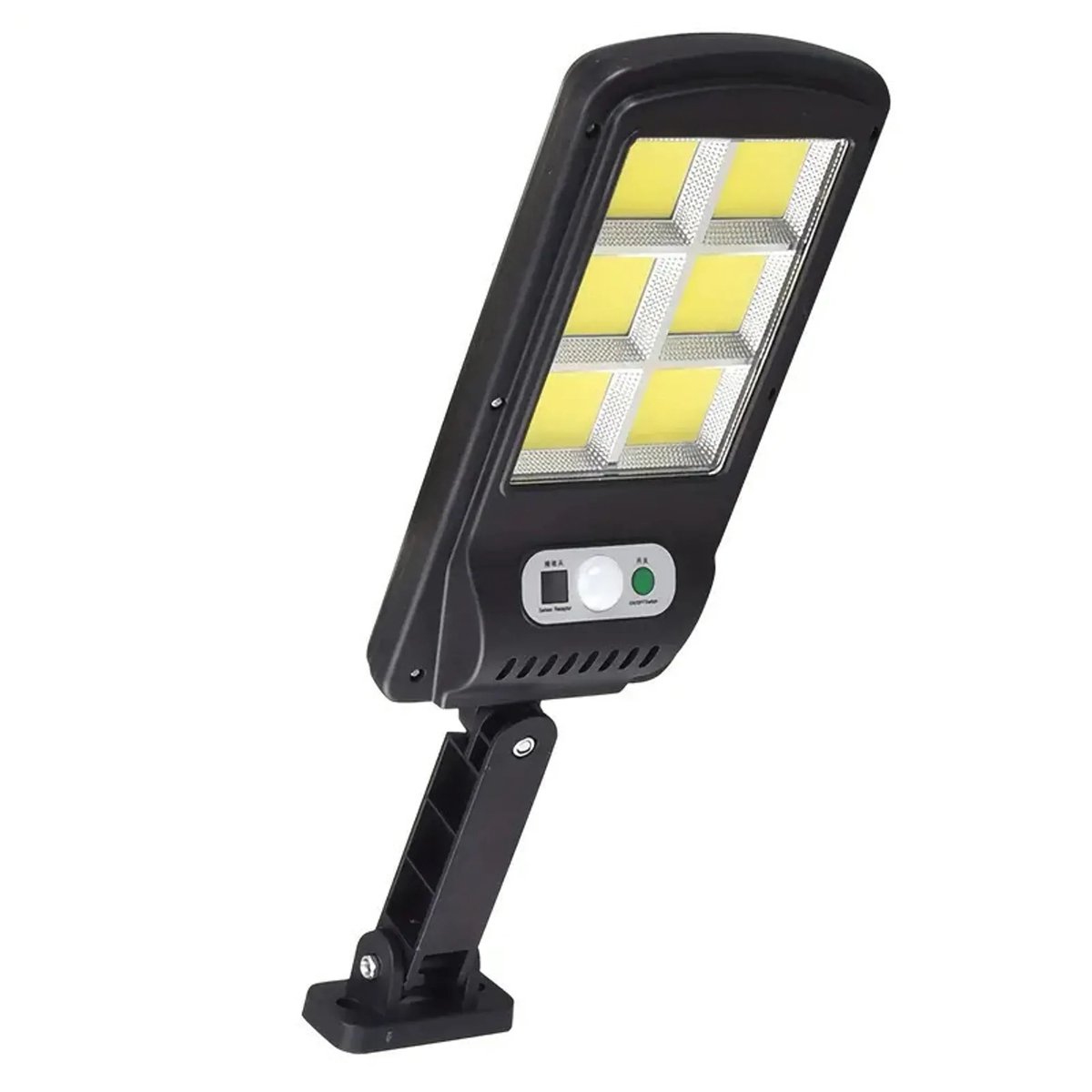 Op zonne-energie werkende buitenlamp, 1800 lumen, met bewegingssensor, LED-spotlight voor buiten