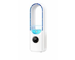 Velmio - Mini Airco - Elektrische Ventilatoren - Ventilator - Bladerloze Luchtkoeler - Mini Luchtbevochtiger - 6 Snelheden - Wit