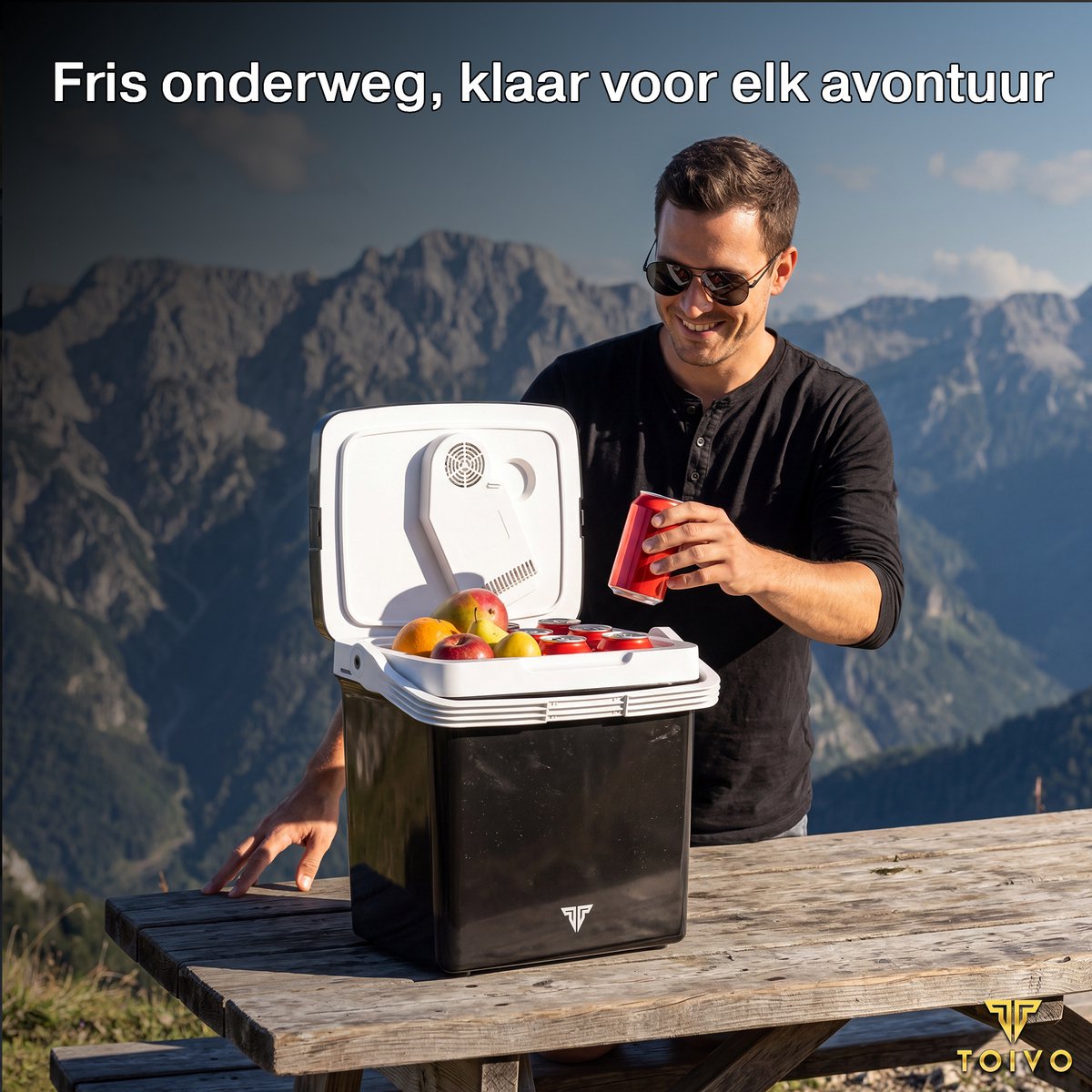Toivo Elektrische Koelbox - 26 Liter - 12V en 230 volt - Auto - Camping Koelkast - Koelen en Verwarmen - Frigobox - Zwart – foto 4