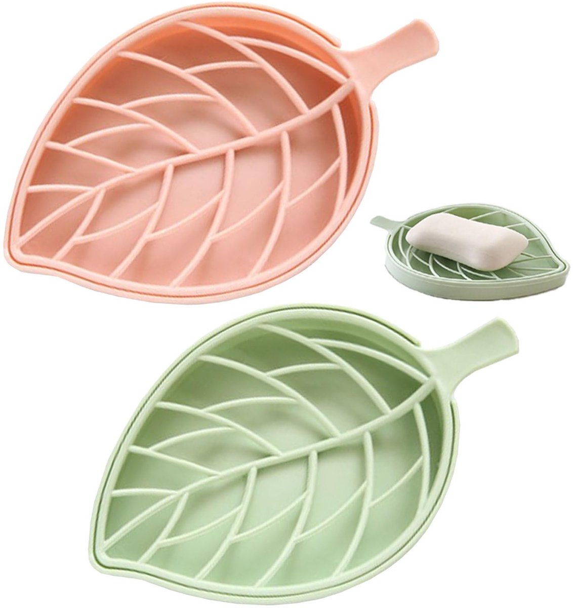 NTH products- Zeepbakje Douche - 2 Stuks - Lekvrij - Plastic - Makkelijk Schoonmaken - 17 x 10,5 x 2 cm - Eco-vriendelijk Accessoire