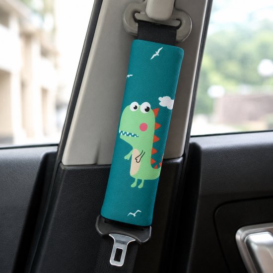 Gordelbeschermer Kind - Dino’s - 2 stuks - Kasey Products van Merkloos — afbeelding 3