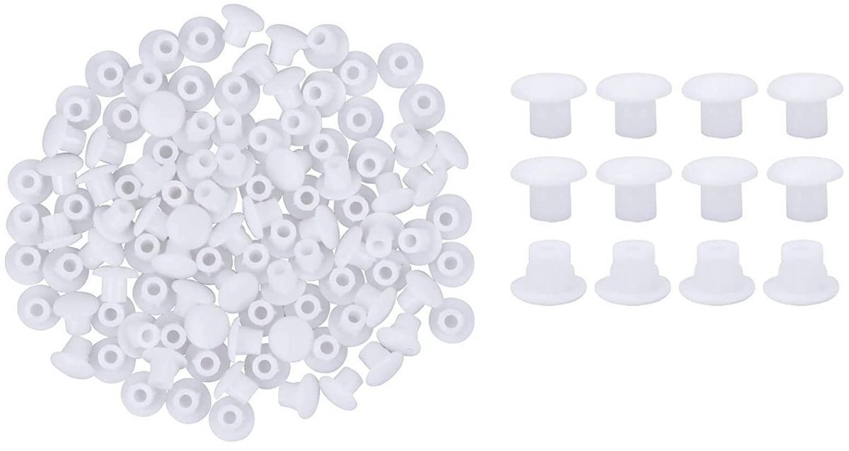 Dailygoods- Afdekkingen Hoogwaardige PP-kunststof - Ronde Doppen - Boorgatdoppen - Gatafdekkingen - Ø 5 mm - 50 Stuks - Gatenstopper