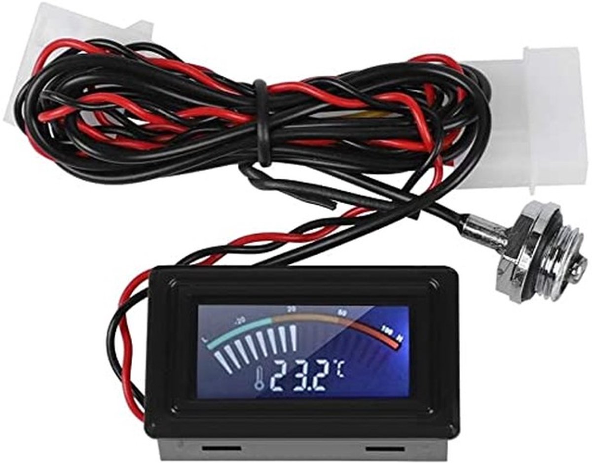 Dailygoods- Temperatuurmeter Waterdicht - Temperatuurmeter voor Computer - Temperatuurmeter Laptop - Temperatuurmeter met Sonde - Temperatuurmeter - Temperatuurbereik -50 tot 110 graden - Thermometer