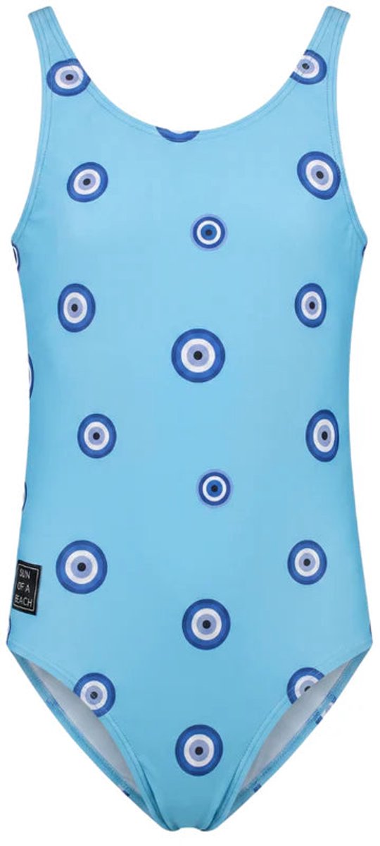 Son of a Beach - Blauw Oog Meisjes Badpak - maat 86-92 - Blauw