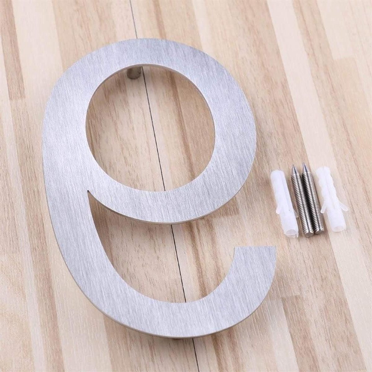 Huisnummer Modern - Drijvend Nummer - Huis Markeren - Roestvrij Staal - 5 Inch Hoog - Geborsteld Nikkel