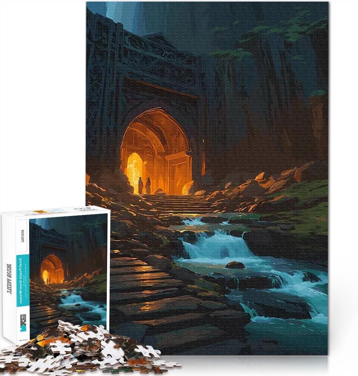 Puzzel 2000 Stukjes - Volwassen Puzzel - Ontspanning Thuis - Pure Grijze Kaart - 70 x 100 cm - Fantasy Landschap