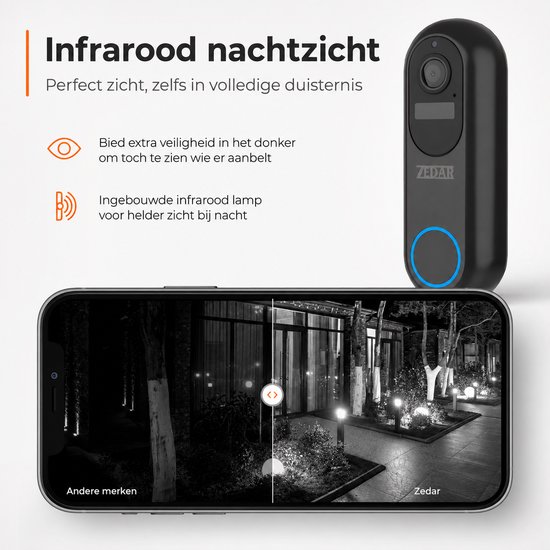 Video Deurbel - Inclusief Binnenbel & SD-kaart(32GB) Vast stroom of Batterijen - 2K Ultra HD - WiFi - T-ring geluid - Zonder abonnement - Video deurbel met Camera