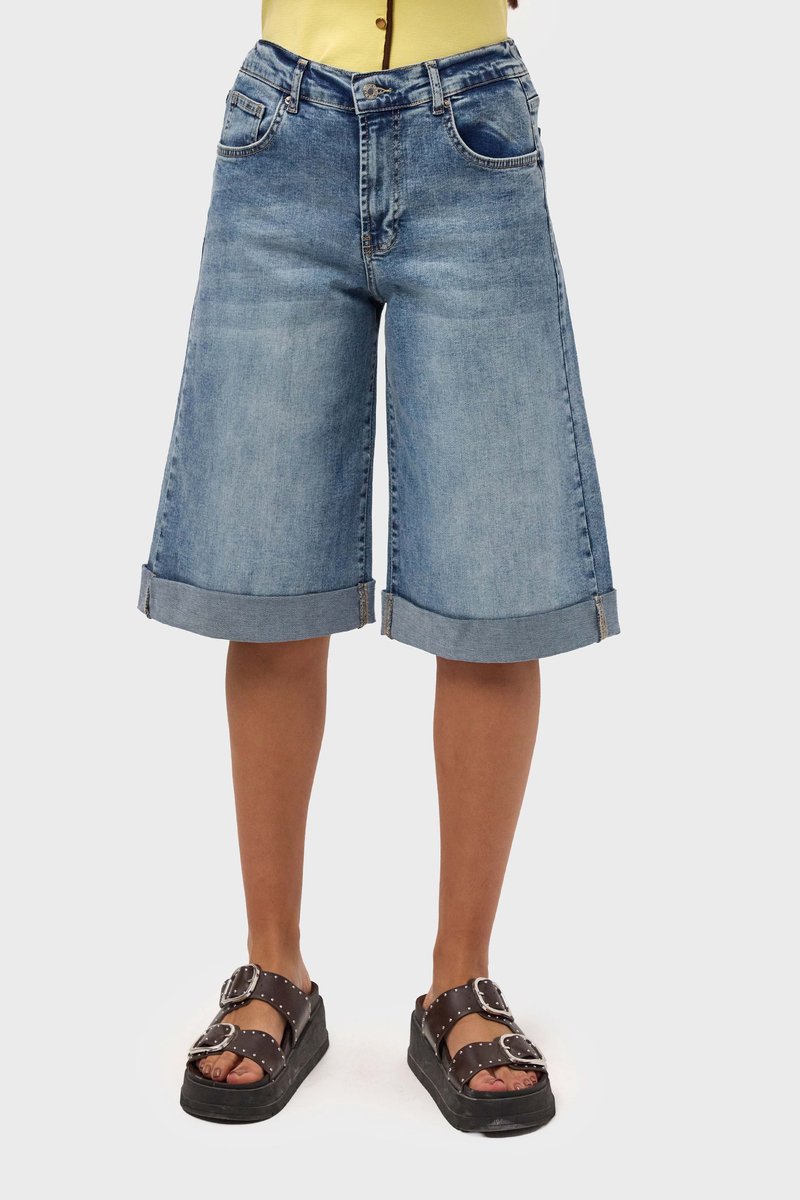 It's Basic - ELASTICATED BERMUDA DENIM SHORT