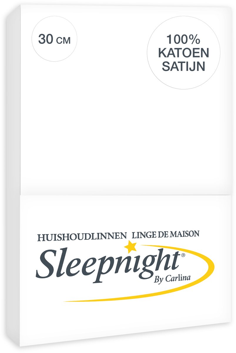 Sleepnight Hoeslaken Satijn 30 cm Wit - 140 x 200 cm - [Wit]