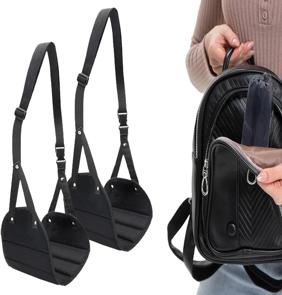 Voethangmat - Reis Accessoire - Comfortabel Reizen - Verstelbare Hoek - 28 x 25 cm - Zwart