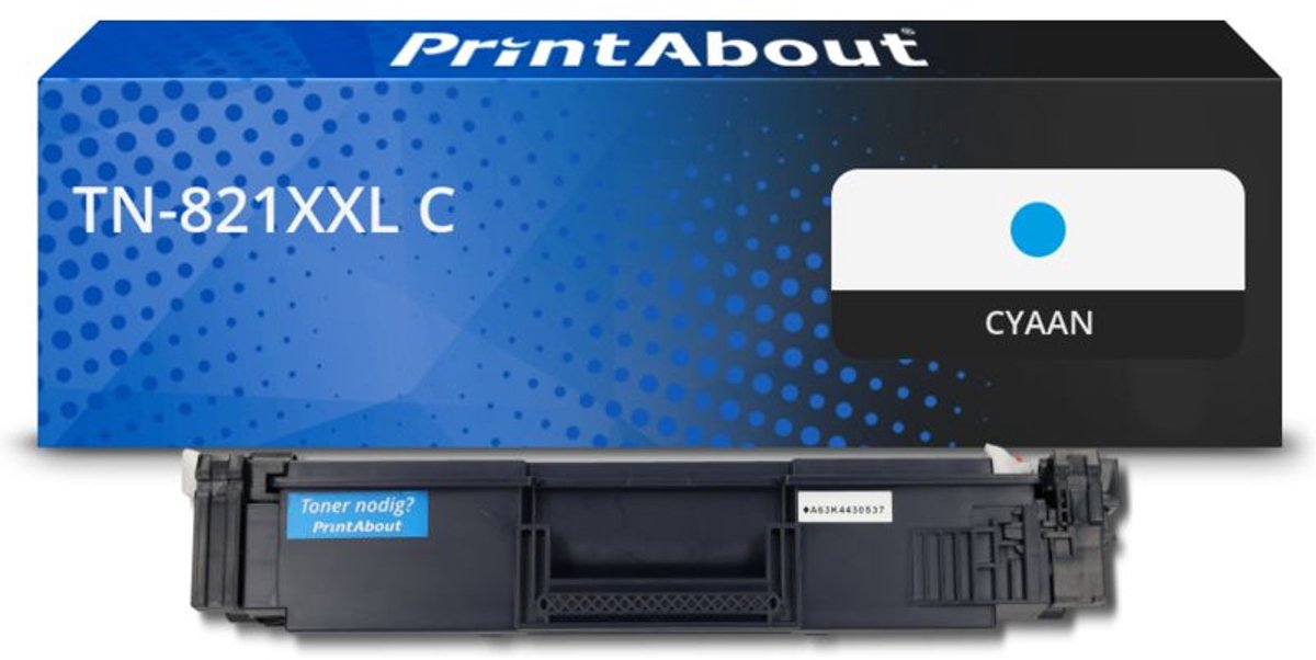 PrintAbout huismerk Toner TN-821XXL C Cyaan Extra hoge capaciteit geschikt voor Brother