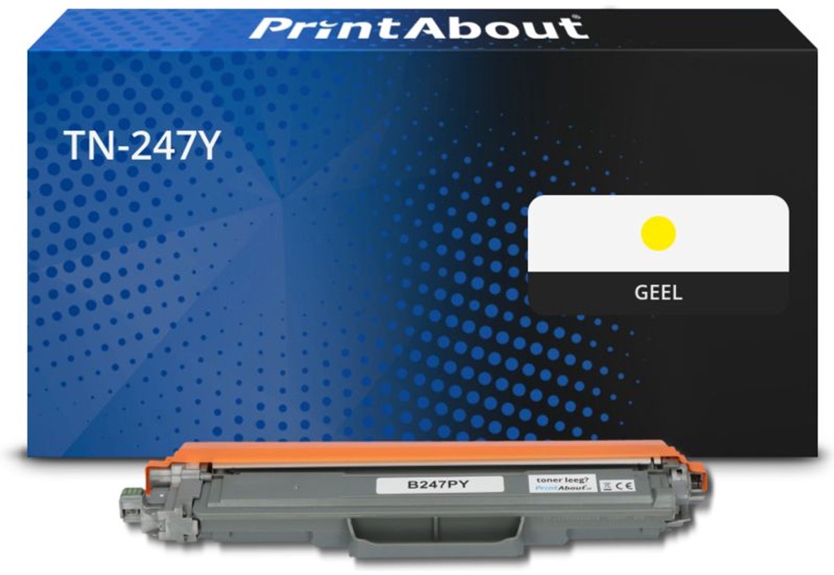 PrintAbout huismerk Toner TN-247Y Geel Hoge capaciteit geschikt voor Brother
