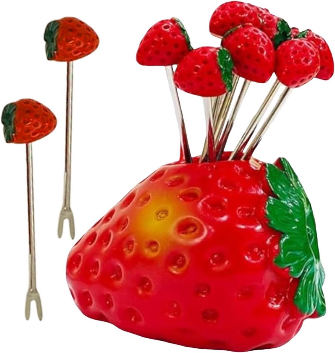 Mini Vorkjes - Fruitvorkjes Cocktailprikkers - Borrelhapjes Serveren - Hart Vorm Ontwerp - 10 Stuks - Roestvrij Staal