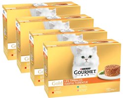 Purina Gourmet Gold Hartig Torentje - Multipack – Luxe Kattenvoer Nat - 48 (4x12) - 340g (4x85g)