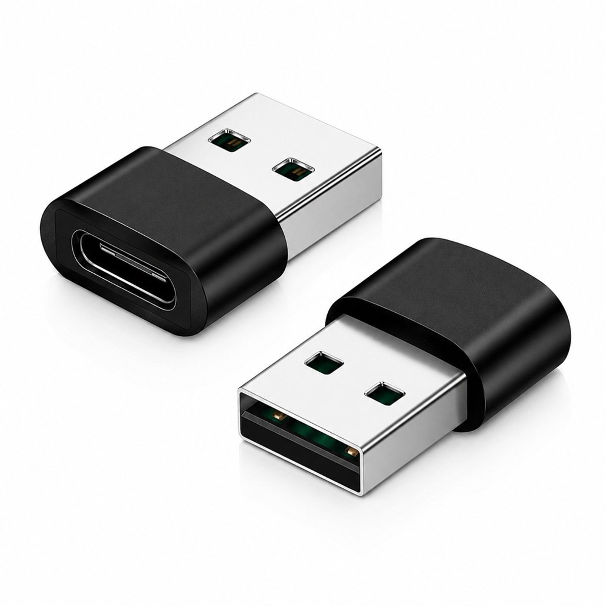 USB-A naar USB-C Adapter – USB 2.0 Verloopadapter – Opladen & Dataoverdracht – 480 Mbps – USB-A Male naar USB-C Female – Compatibel met Smartphone, Tablet, Powerbank en USB-C Apparaten – Zwart