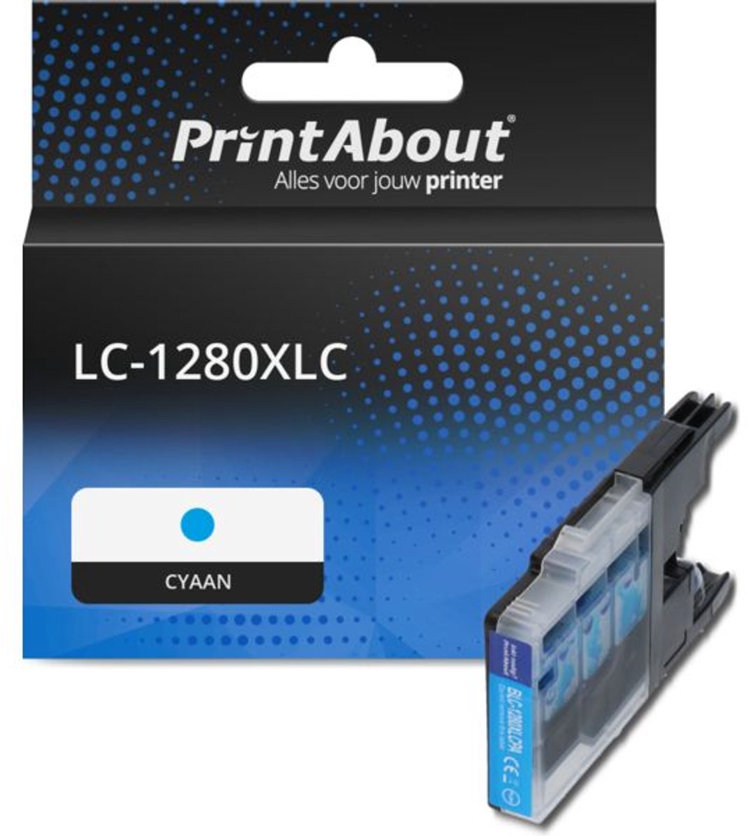 PrintAbout huismerk Inktcartridge LC-1280XLC Cyaan Hoge capaciteit geschikt voor Brother