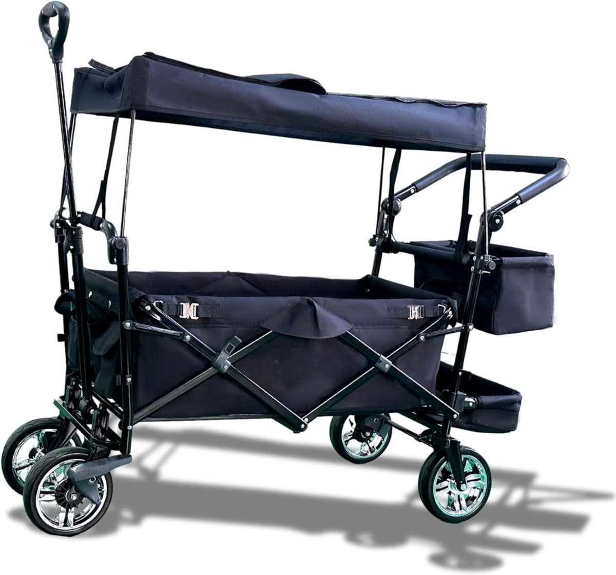 QUOVO® Bolderkar Opvouwbaar Luchtbanden - Bolderkar - Bolderkar Opvouwbaar - Zwart - 125cm x 55cm x 105cm