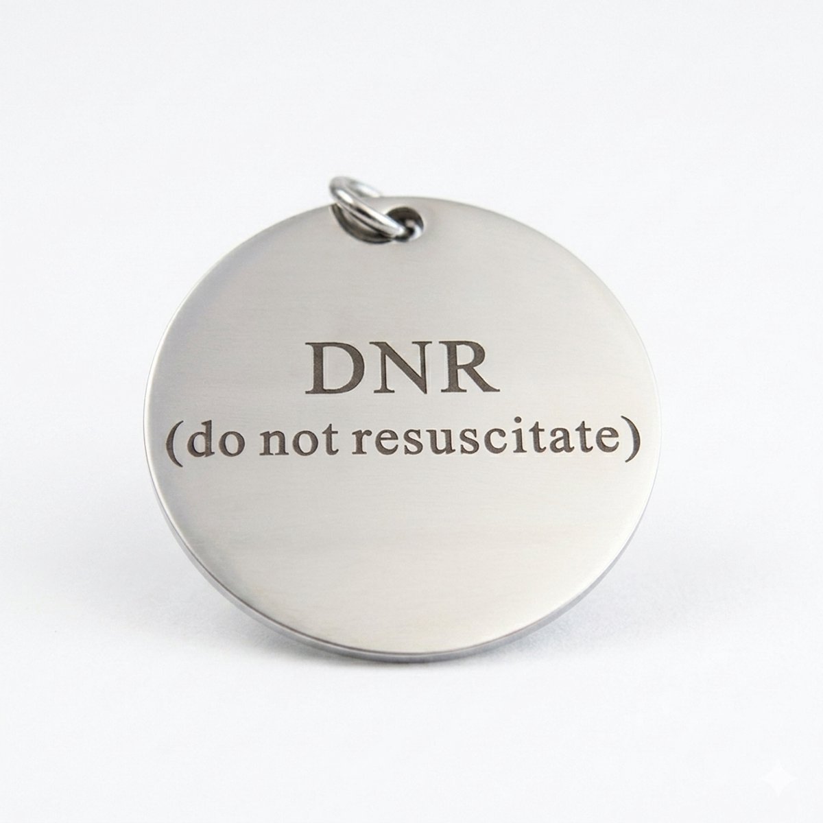 2 Love it DNR (do not resuscitate) - Hanger - Penning - Rond - Stainless steel - 3 cm diameter - Zilverkleurig