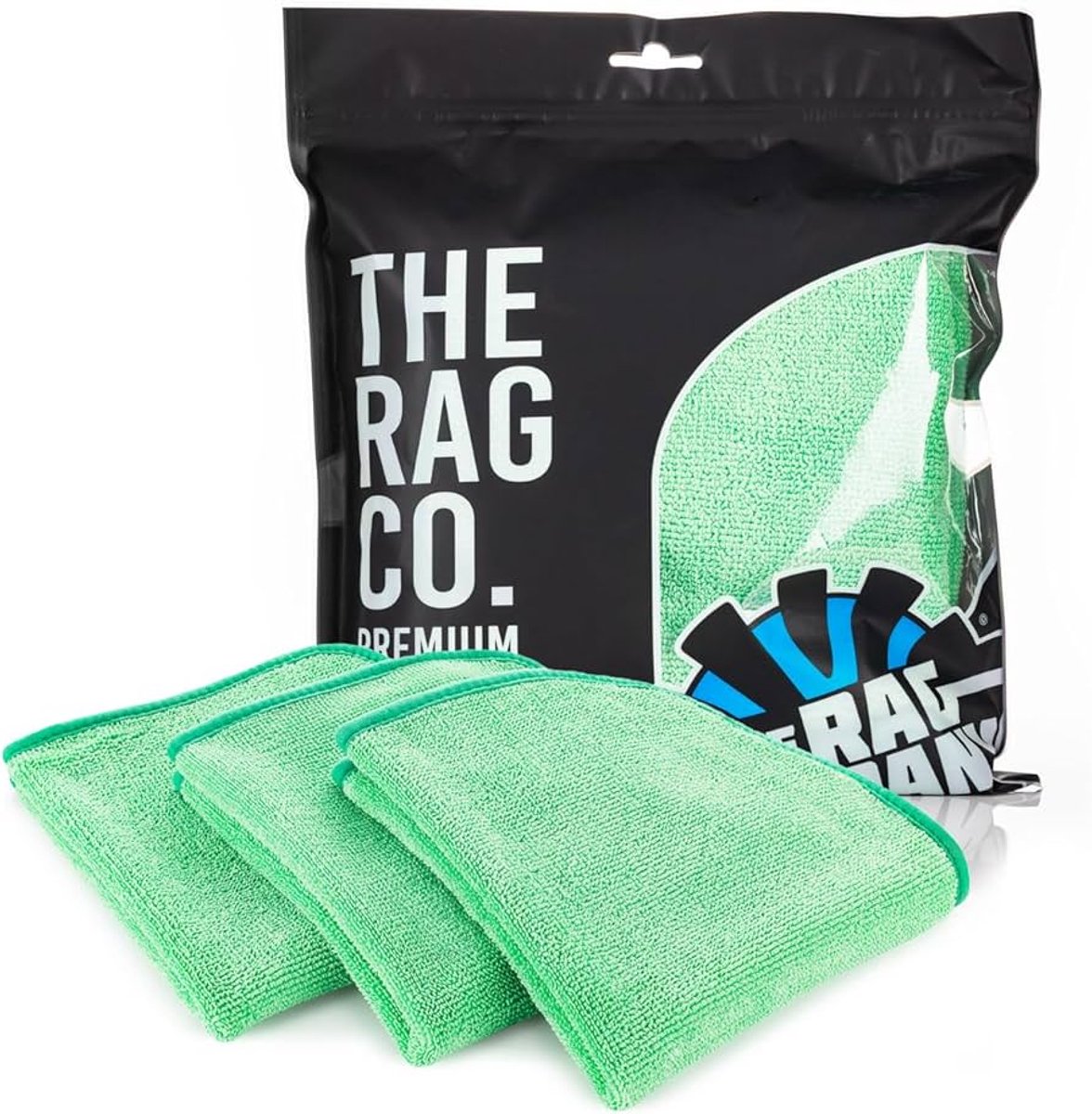 The Rag Company - FTW Premium Twisted Loop Glass Towel Green - 3 Pack