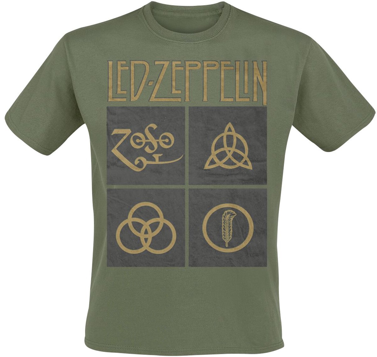 Led Zeppelin Green Symbols Heren T-shirt - olijf - L