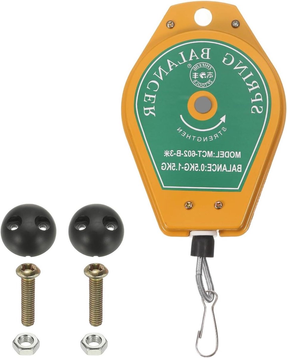 Veerbalancer Gereedschap - Intrekbare Kabelhouder - Werk Efficiëntie - Stevige Metaalstructuur - 05-15 kg - Geel