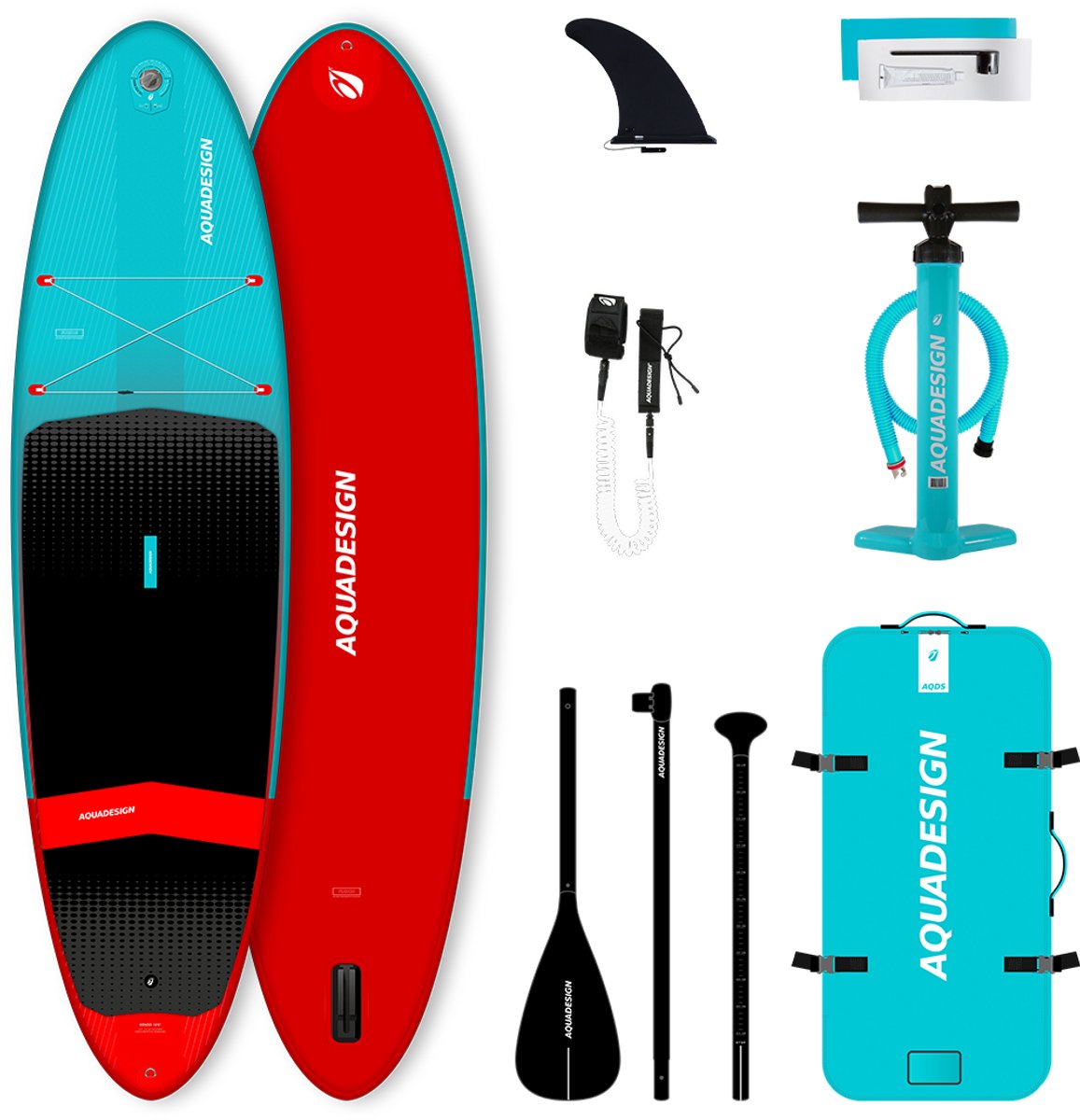 Kendo opblaasbaar stand up paddle board SUP familiebord 150 kg draagvermogen 330 liter inclusief peddel en pomp