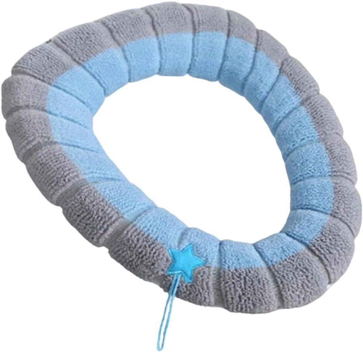 Toiletbrilhoes - Warme hoes - Badkamer comfort - Verwarmend breiwerk - 42x32 cm - Blauw
