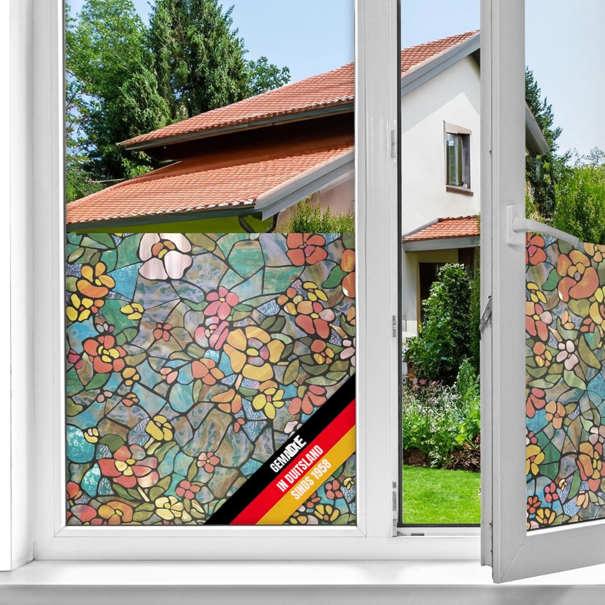 QIN® Raamfolie Glas in Lood - Raamfolie Zelfklevend - Raamfolie