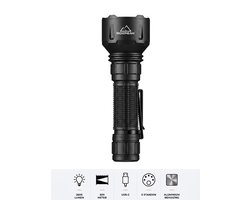 RoxPeak® Thunder X1 - zeer krachtige Zaklamp - 2700 Lumen - Long Range 500 meter - USB-C oplaadbaar - 5 standen - 21700 Accu - vakantie - noodpakket - outdoor