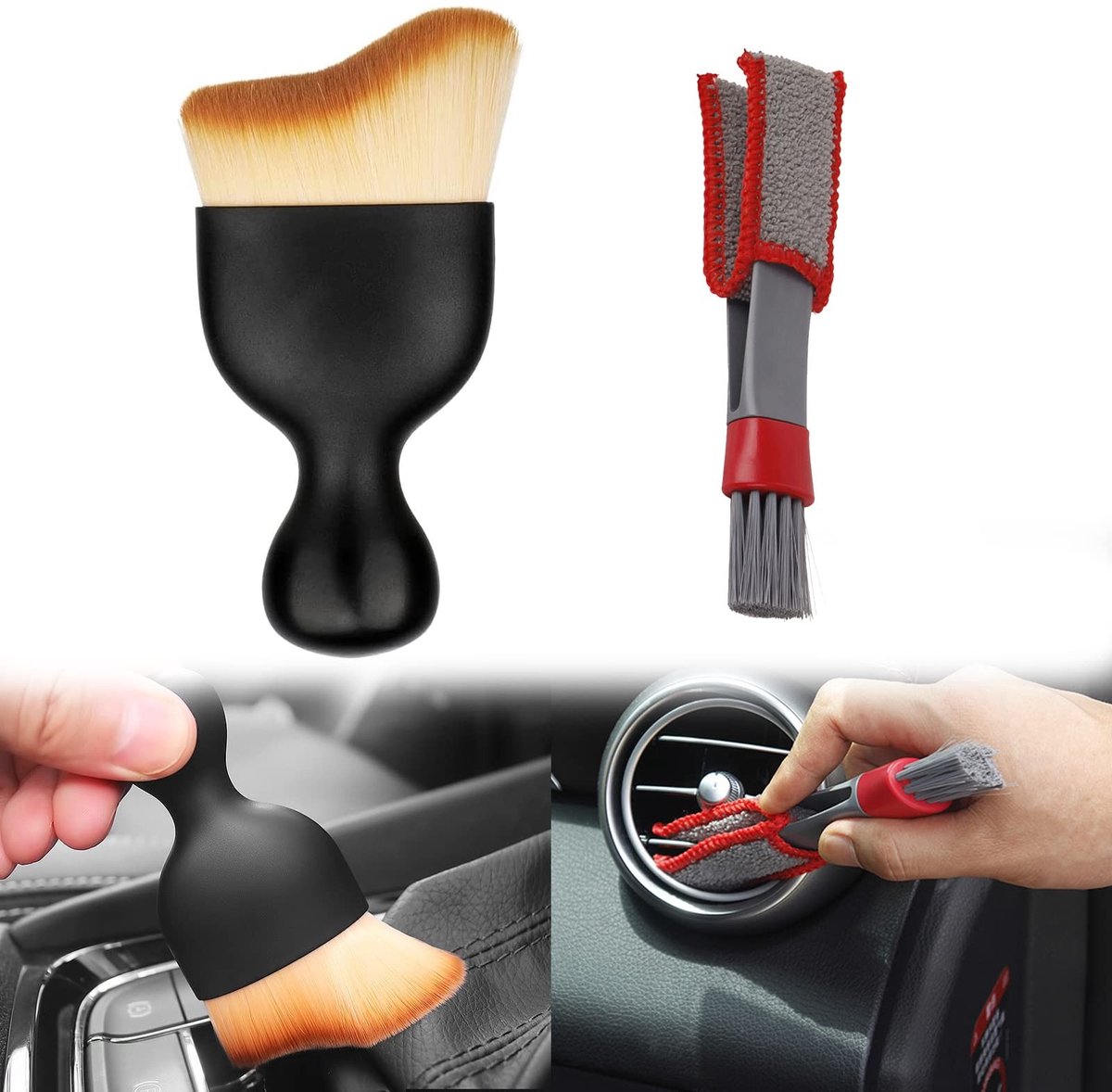 Dailygoods - Auto Detailing Borstels - Set van 2 voor Interieur Reiniging
