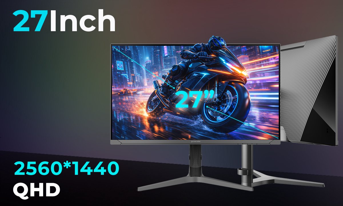 GameRaider SOBEK GR27Q24I 27 inch 240Hz 0.5ms 2K QHD Adaptive Sync IPS Pivot Gaming Monitor thumbnail 3